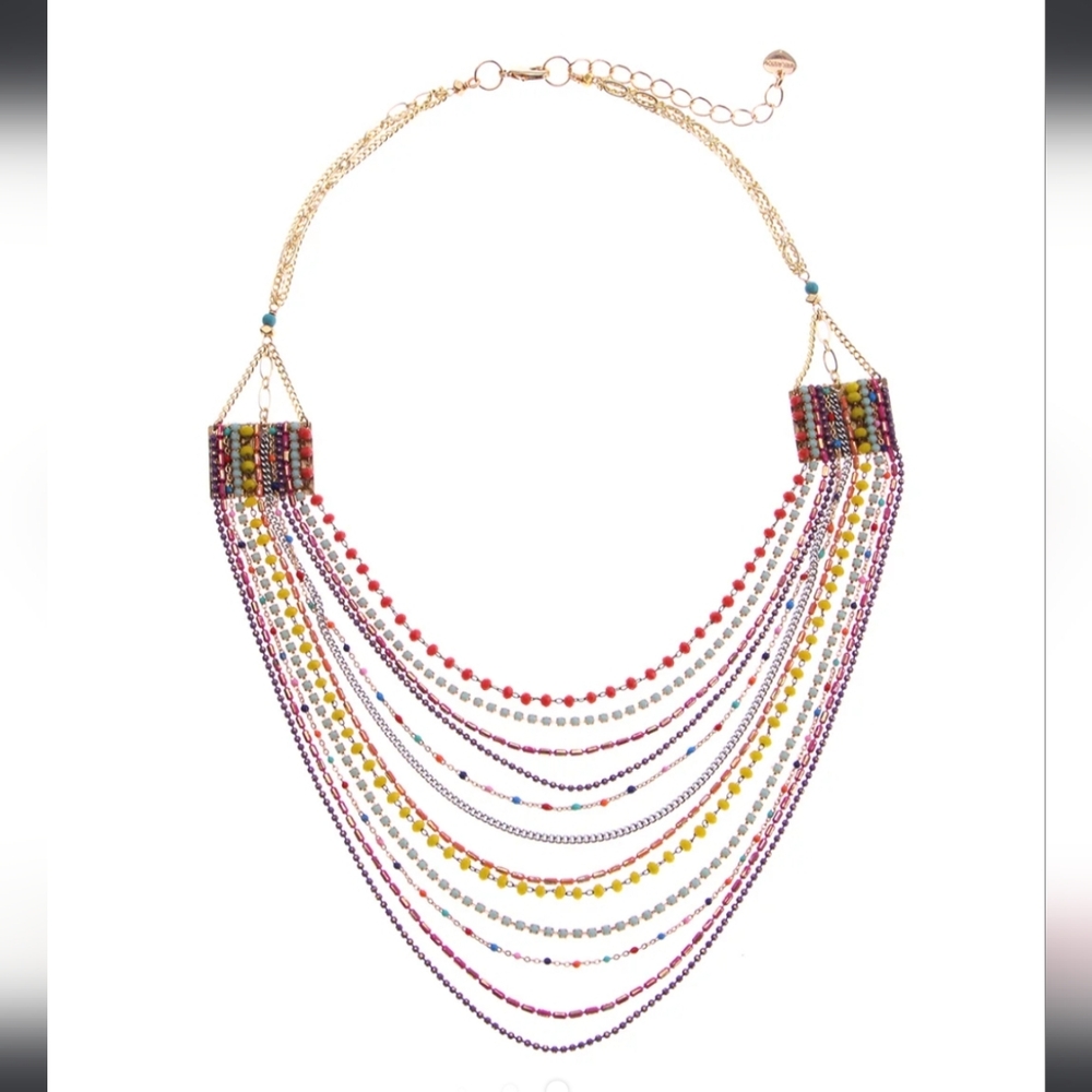 Nakamol Fuschia Layer Chain Necklace